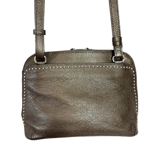 Brighton Organizer Pretty Tough JOJO Studded Crossbody Bag Pewter Gray - Picture 3 of 16
